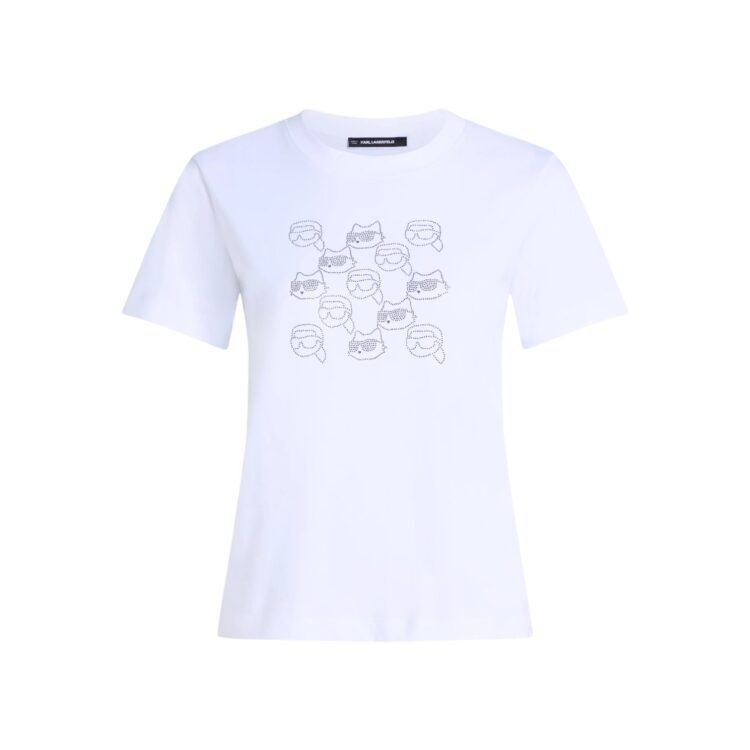 Κοντομάνικο μπλουζάκι Ikon Rhinestone Karl Lagerfeld - A4W17098-100